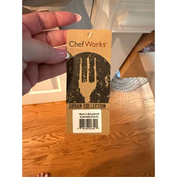 Chef Works Khaki Long Roll Tab Sleeve Shoulder Pocket Button Down Shirt sz XL NW - Picture 2 of 8